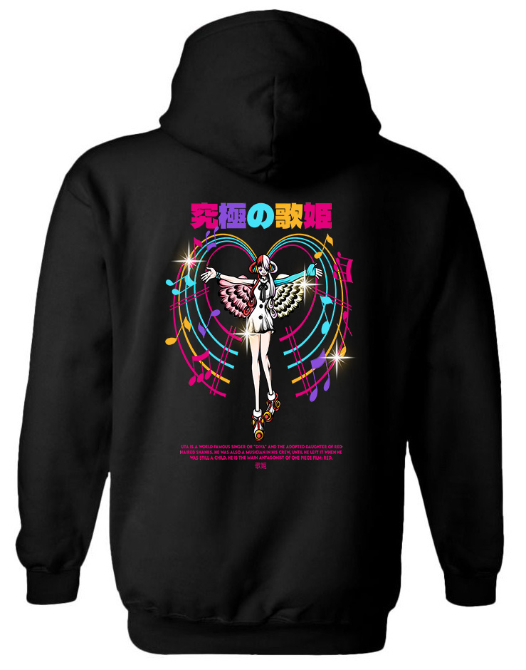 Hoodie One Piece Uta Pop Culture Black