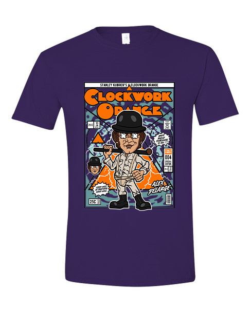 T-Shirt Alex Delarge Clockwork Orange Pop Culture Purple