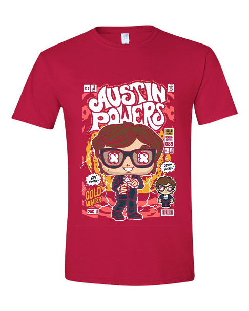 T-Shirt Austin Powers Pop Culture Red