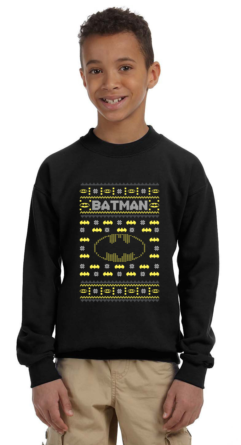 Παιδικό Χριστουγεννιάτικο Ugly Sweater Batman Pop Culture Black παιδικά Φούτερ Simple Wear