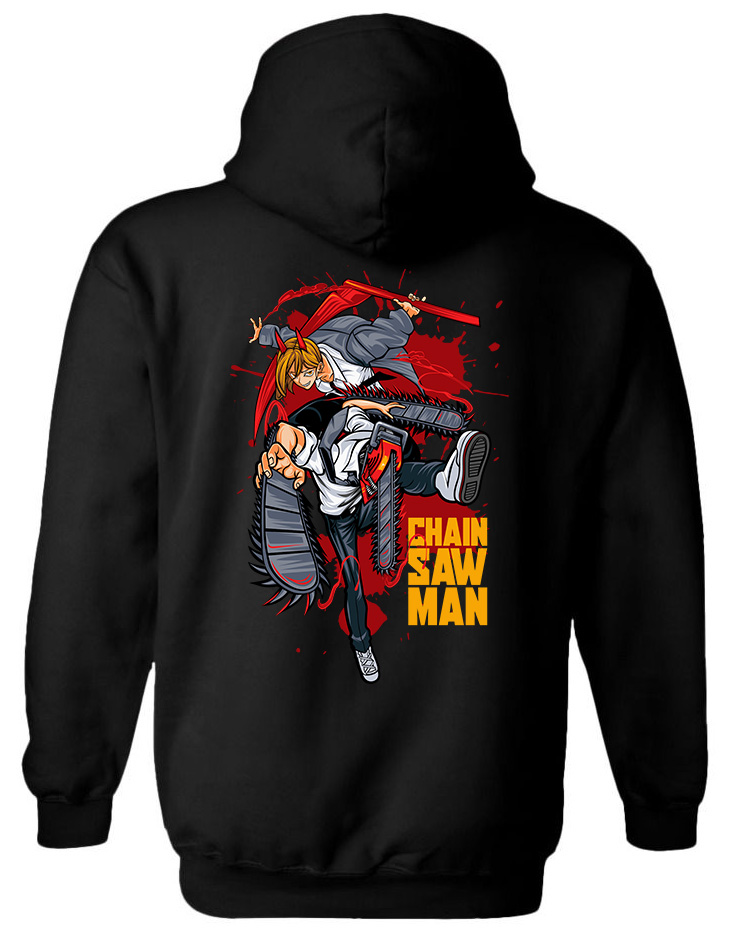 Hoodie Chain Saw Man Pop Culture Black