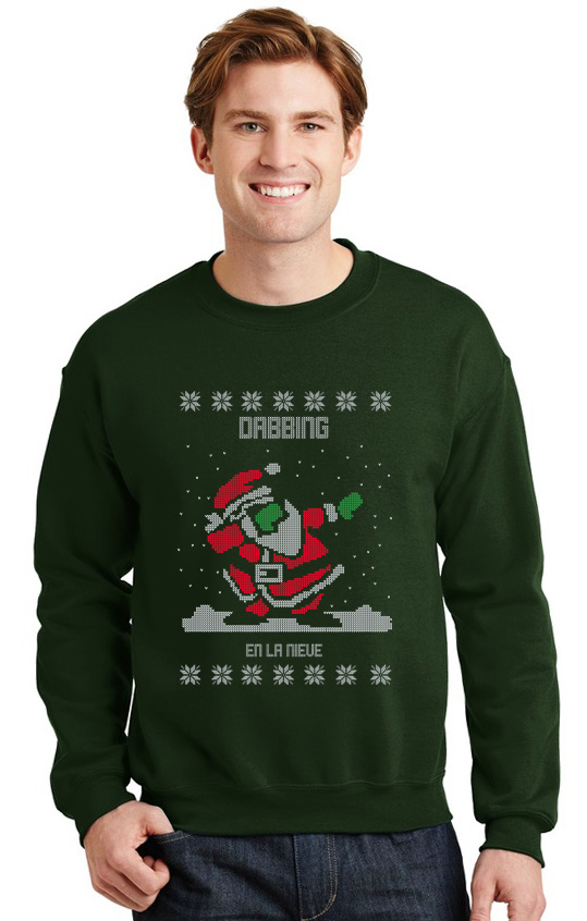Χριστουγεννιάτικο Ugly Sweater Dabbing Pop Culture Forest Green ανδρικά Φούτερ Simple Wear