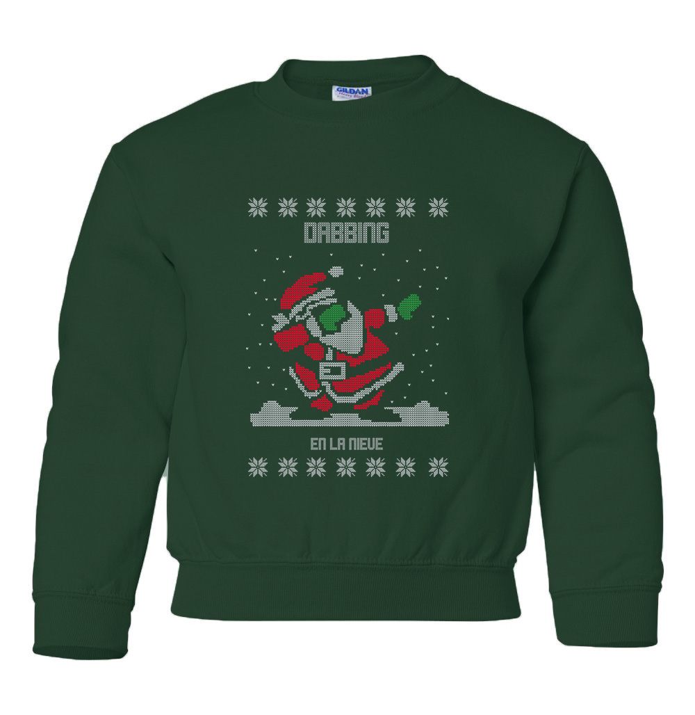Παιδικό Χριστουγεννιάτικο Ugly Sweater dabbing Pop Culture Forest Green
