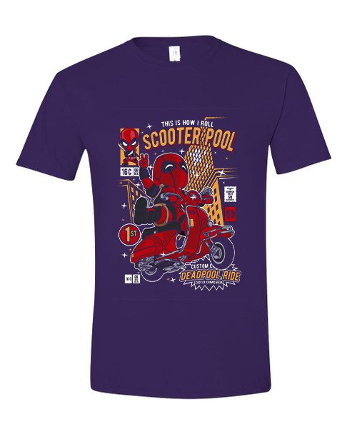 T-Shirt Deadpool Scooter Pop Culture Purple