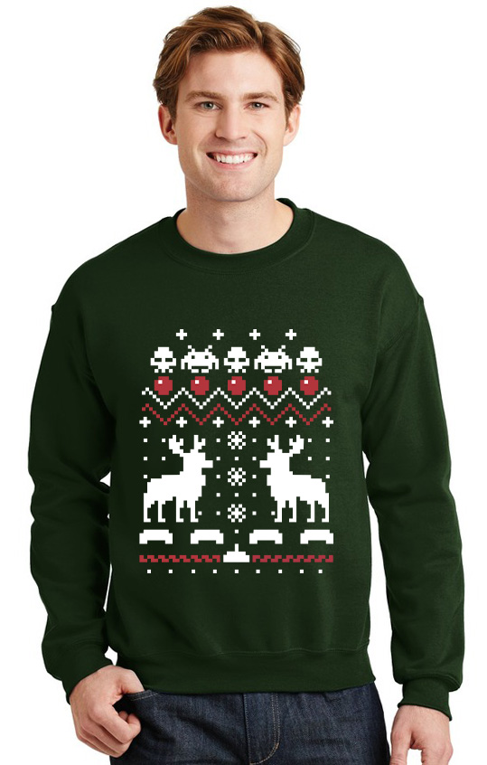 Χριστουγεννιάτικο Ugly Sweater Deer Pop Culture Forest Green ανδρικά Φούτερ Simple Wear