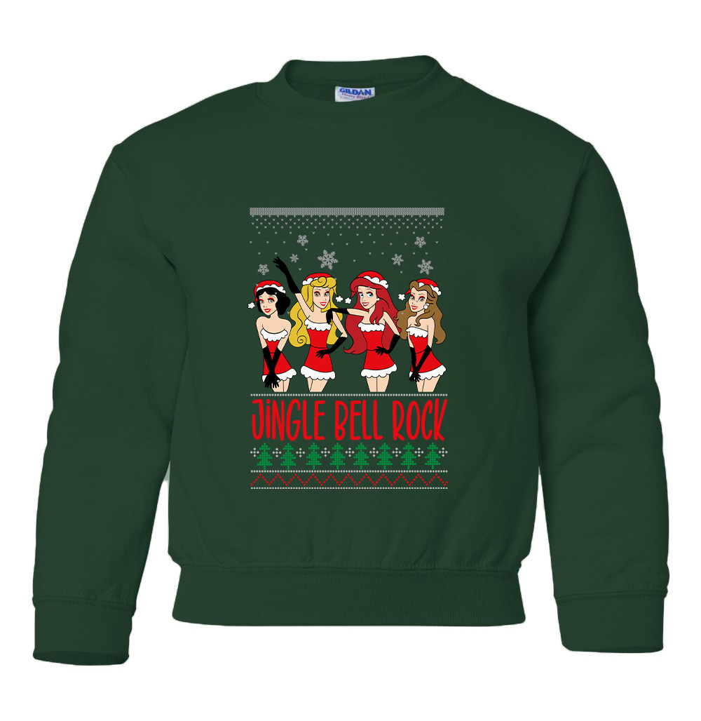 Παιδικό Χριστουγεννιάτικο Ugly Sweater Disney Princess Pop Culture Forest Green