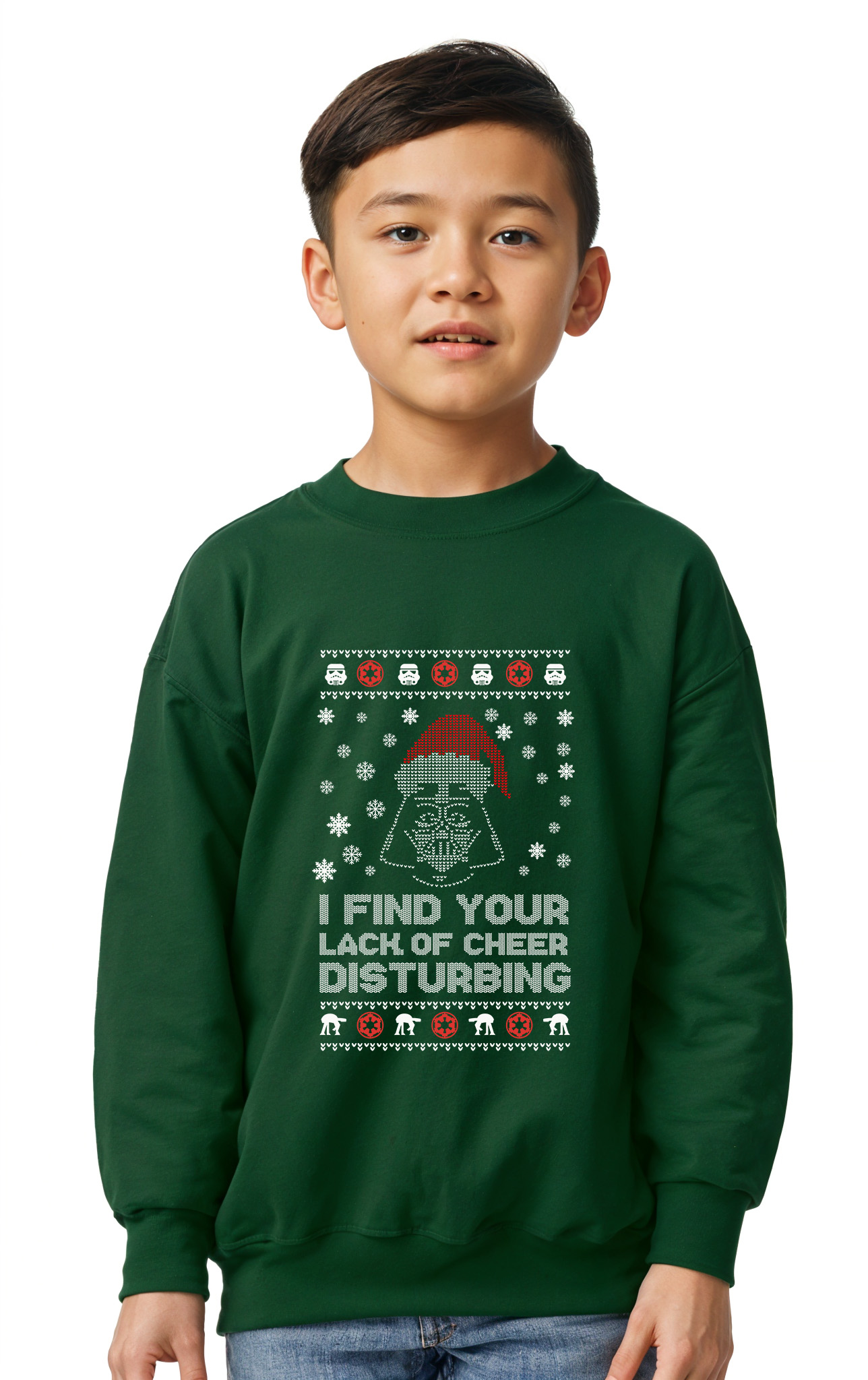 Παιδικό Χριστουγεννιάτικο Ugly Sweater Disturbing Pop Culture Forest Green παιδικά Φούτερ Simple Wear