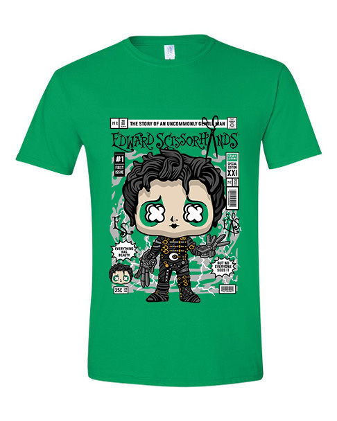 T-Shirt Edward Scissorhands Pop Culture Irish Green