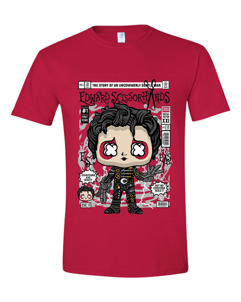 T-Shirt Edward Scissorhands Pop Culture Red