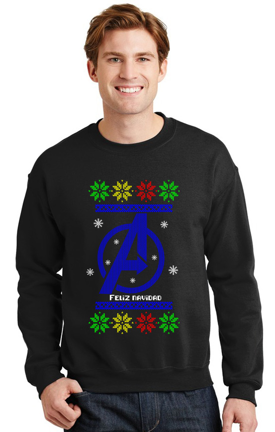 Χριστουγεννιάτικο Ugly Sweater Feliz Navidad1 Pop Culture Black ανδρικά Φούτερ Simple Wear