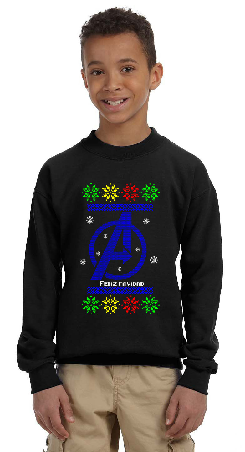 Παιδικό Χριστουγεννιάτικο Ugly Sweater Feliz Navidad1 Pop Culture Black παιδικά Φούτερ Simple Wear