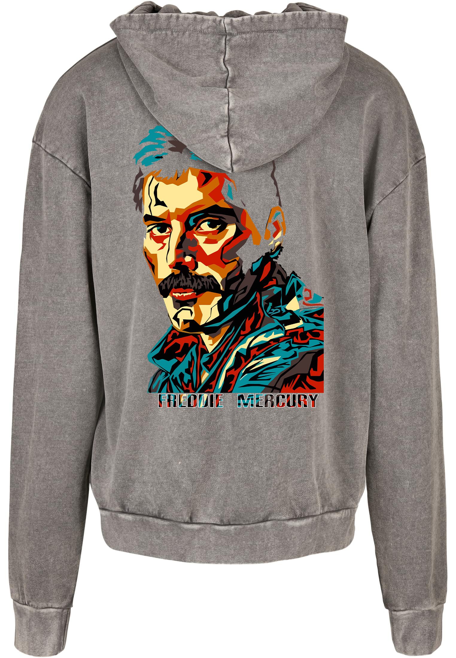 Oversized Premium Hoodie Freddie Mercury Face Art Rock Avenue Asphalt