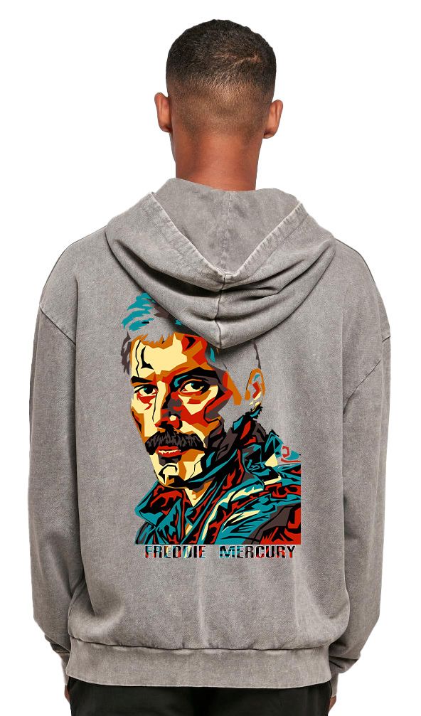 Oversized Premium Hoodie Freddie Mercury Face Art Rock Avenue Asphalt ανδρικά Φούτερ Simple Wear
