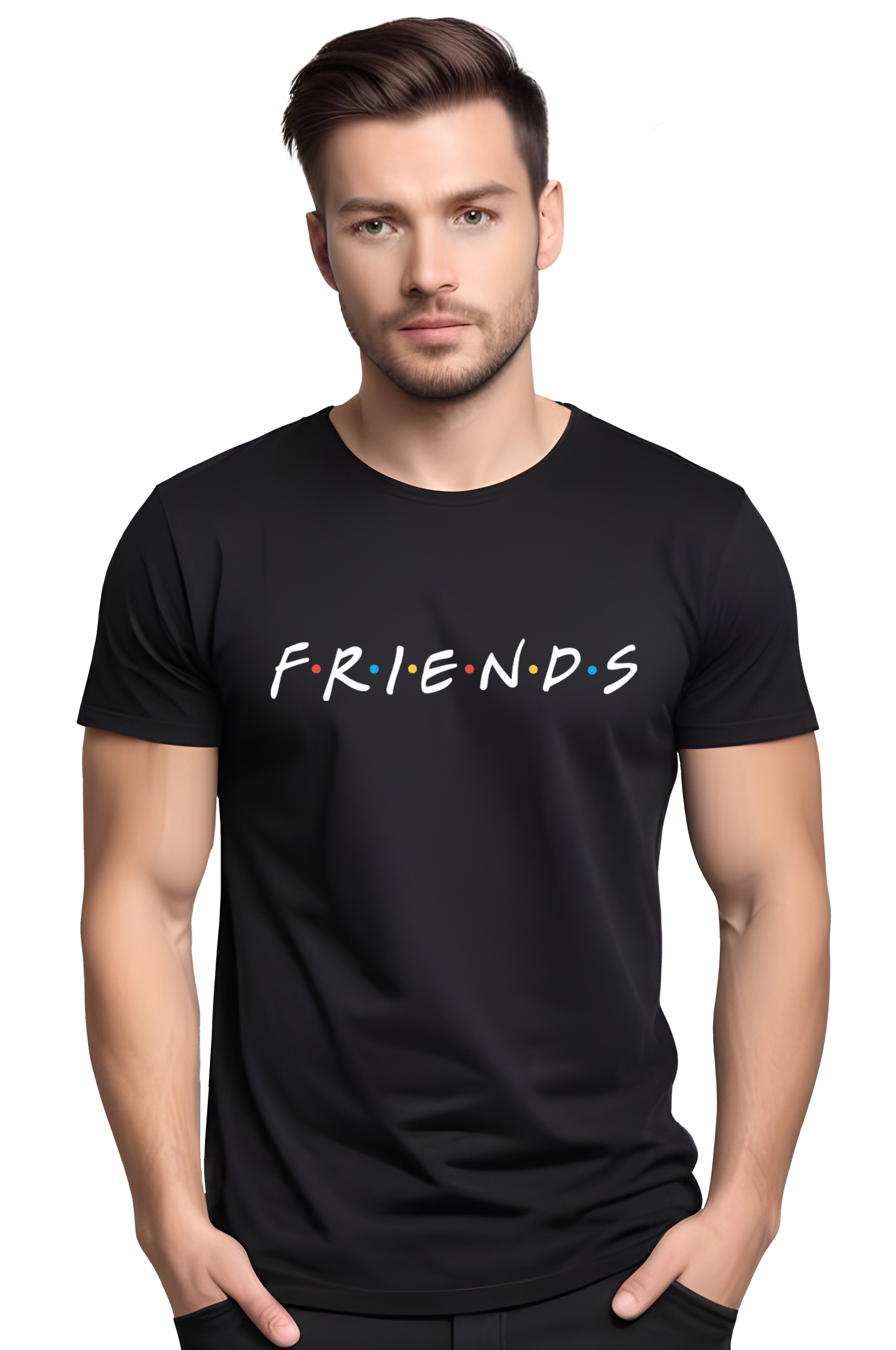 T-Shirt Friends Pop Culture Black ανδρικά Basic T-Shirts Simple Wear Μπλουζάκια κοντομάνικα