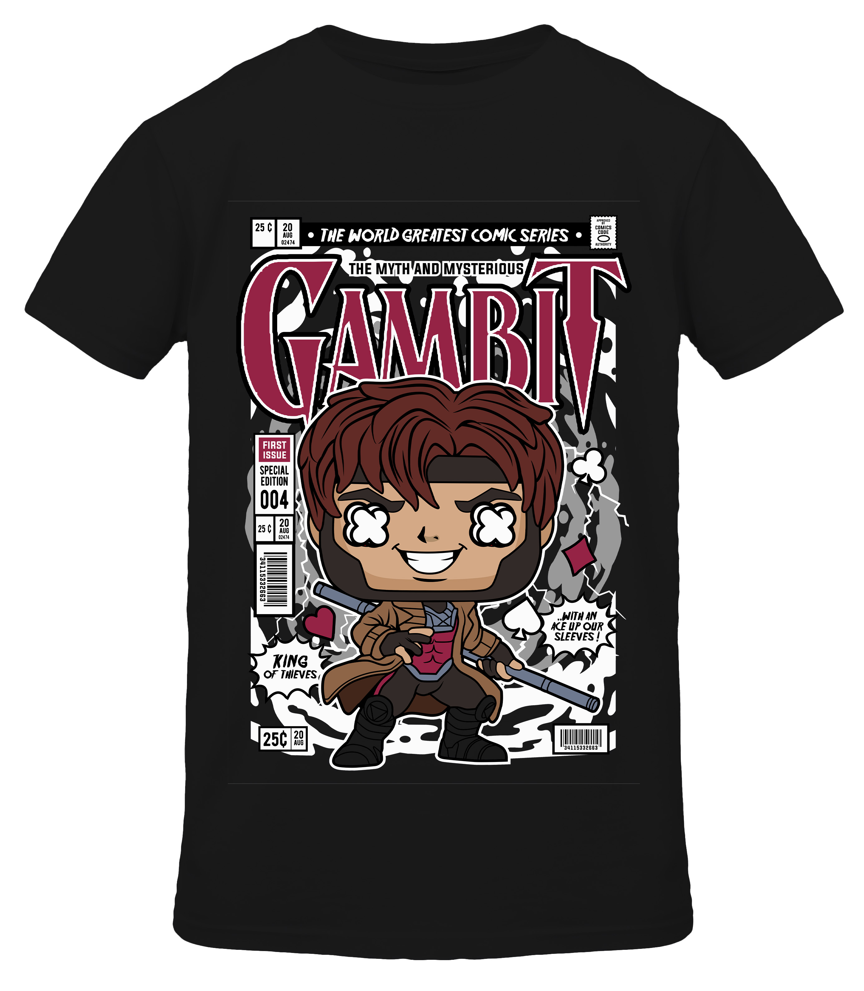 T-Shirt Gambit Pop Culture Black