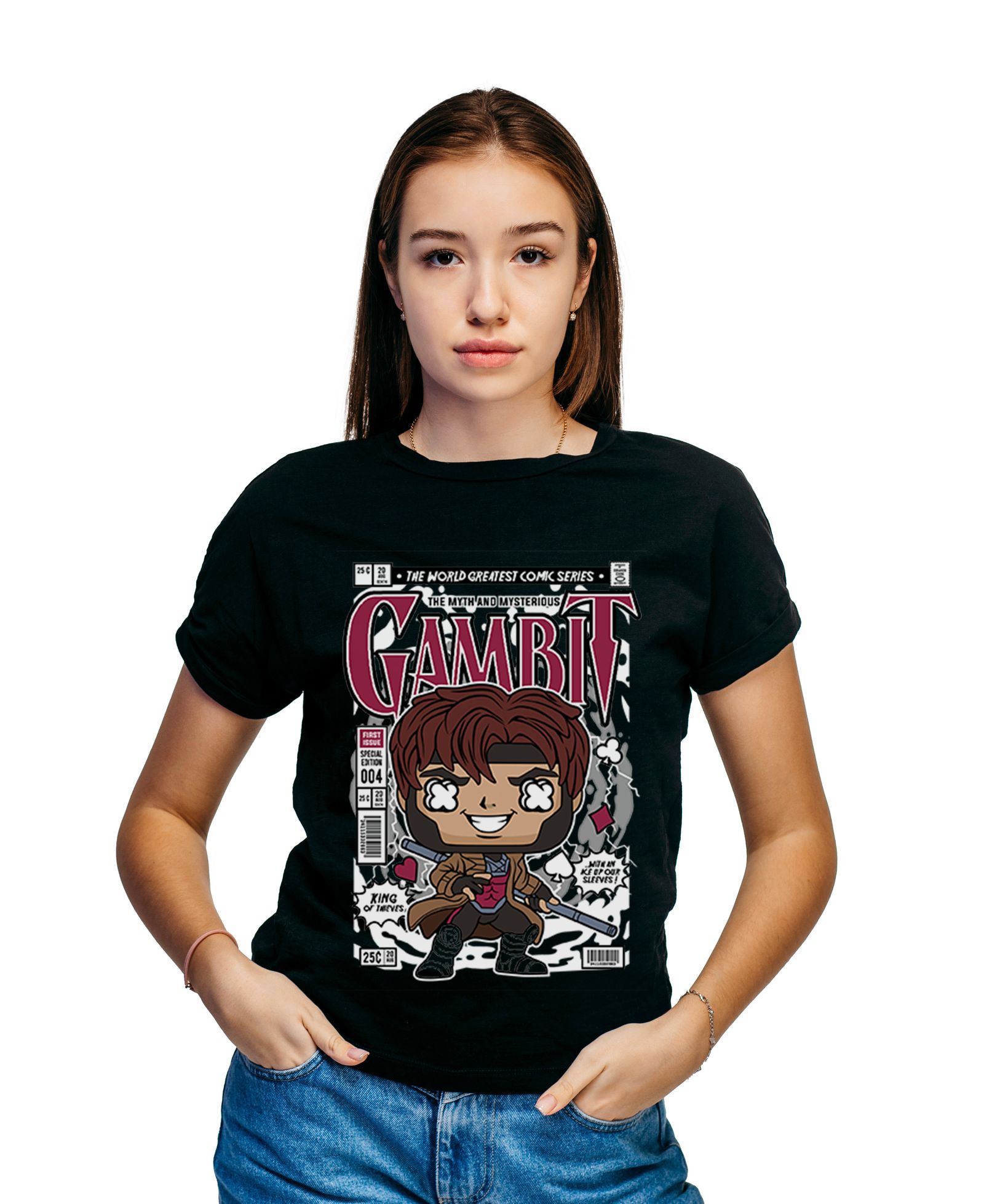 T-Shirt Gambit Pop Culture Black ανδρικά Basic T-Shirts Simple Wear Μπλουζάκια κοντομάνικα