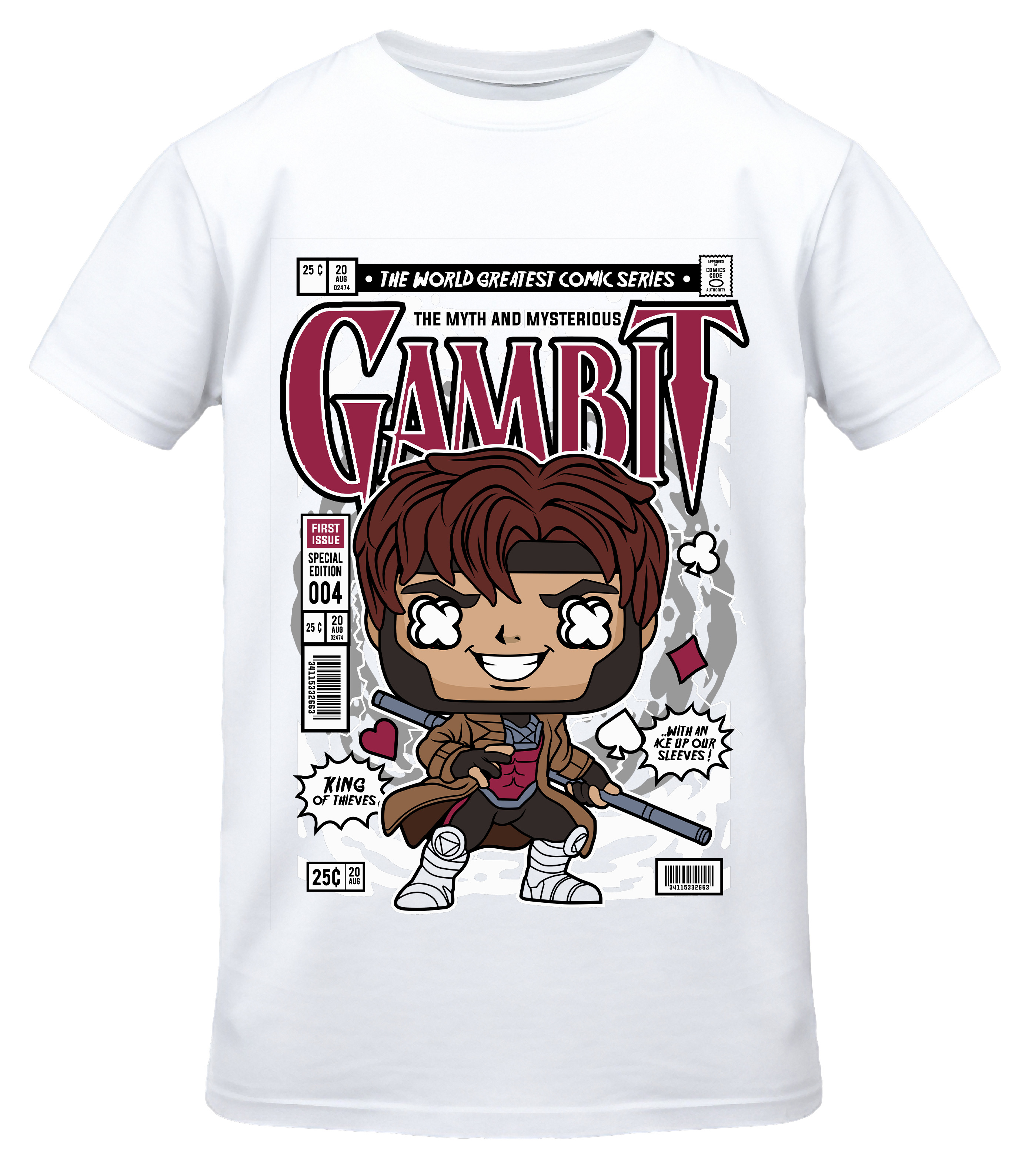 T-Shirt Gambit Pop Culture White