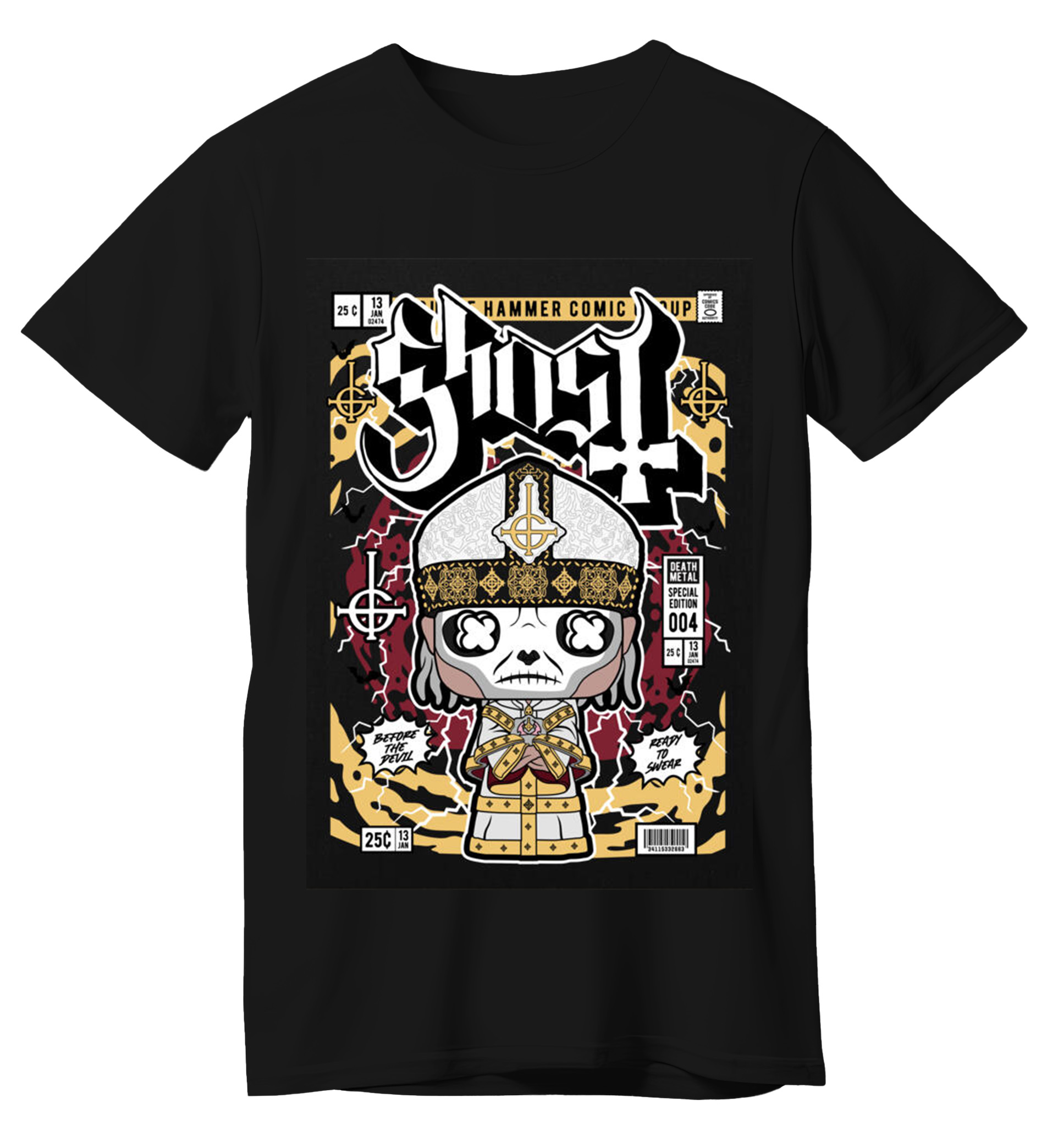 T-Shirt Ghost Pop Culture Black