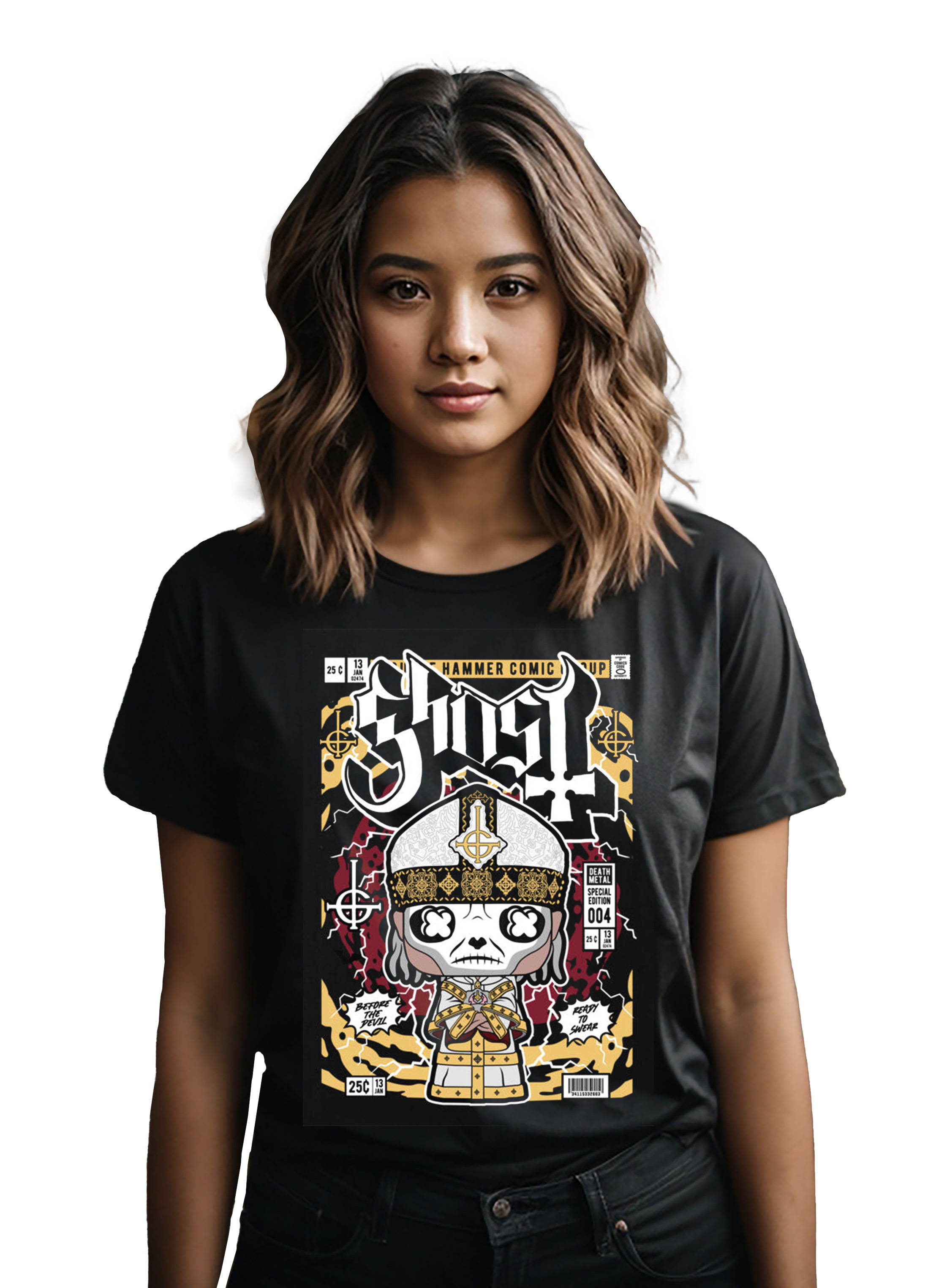 T-Shirt Ghost Pop Culture Black ανδρικά Basic T-Shirts Simple Wear Μπλουζάκια κοντομάνικα