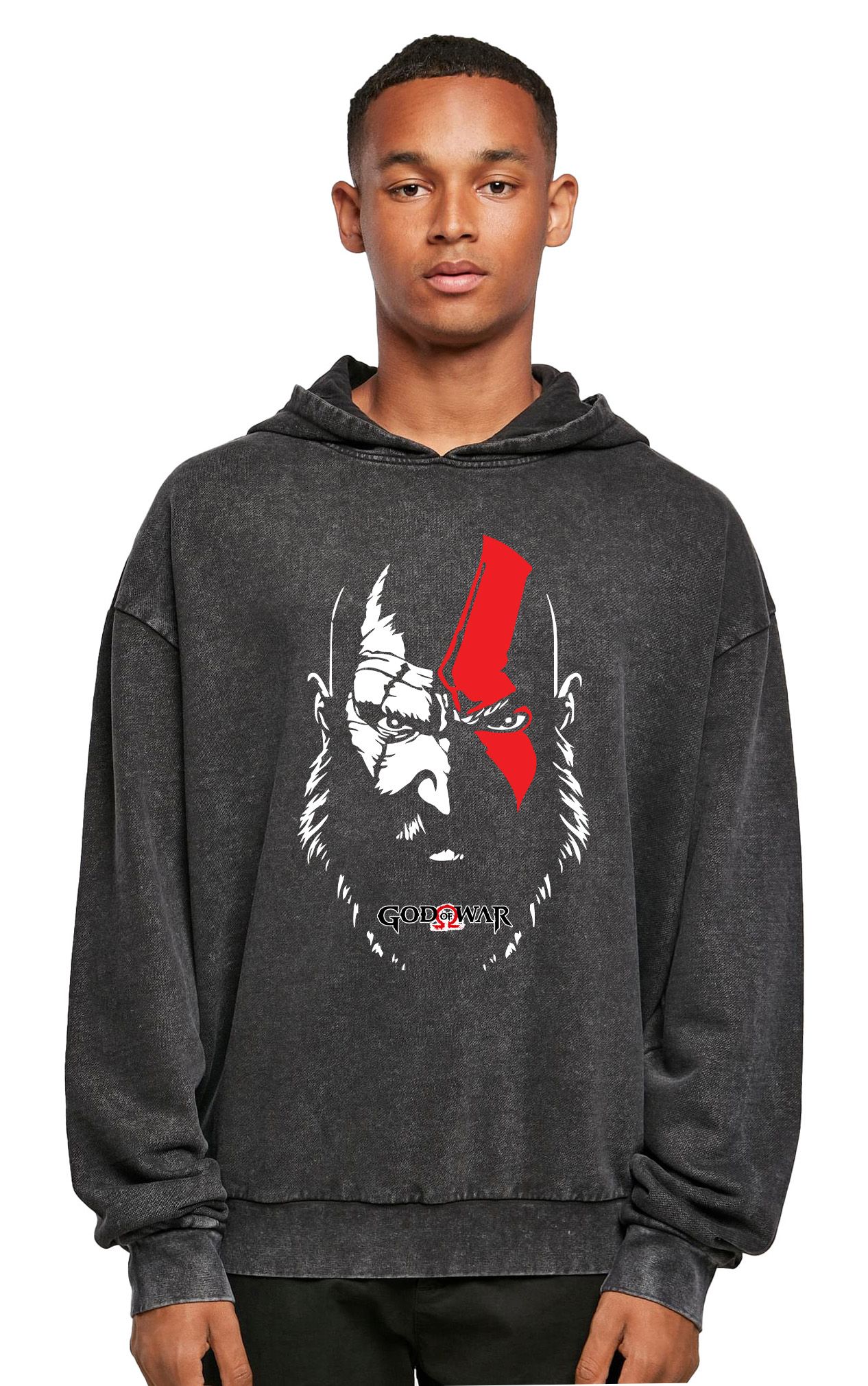 Oversized Premium Hoodie God Of War 2 Pop Culture Black ανδρικά Φούτερ Simple Wear