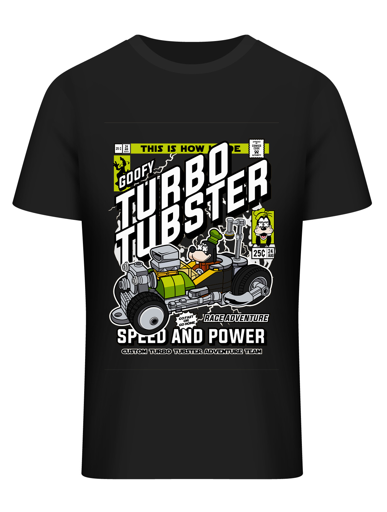 T-Shirt Goofys Turbo Tubster Pop Culture Black