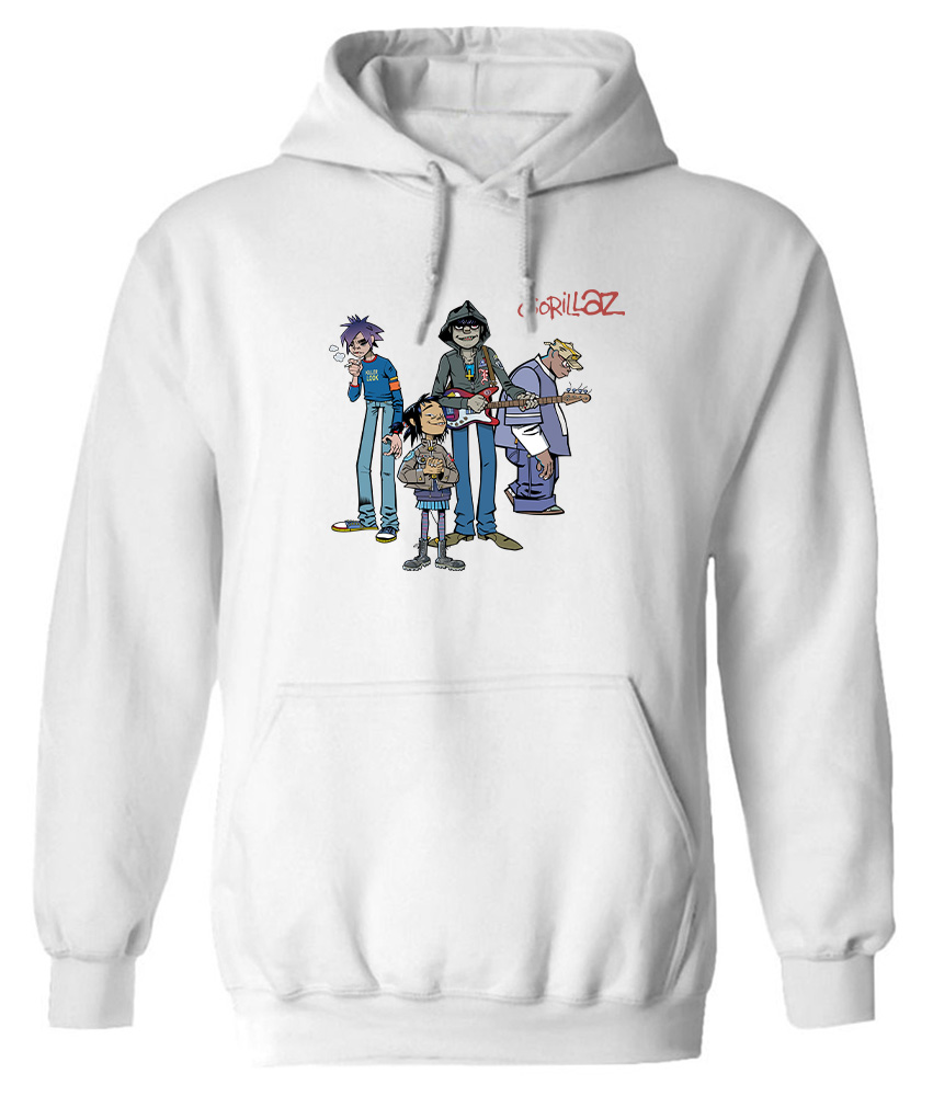 Hoodie Gorillaz Art1 Rock Avenue White