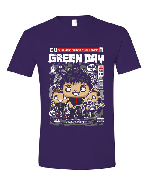 T-Shirt Green Day Pop Culture Purple