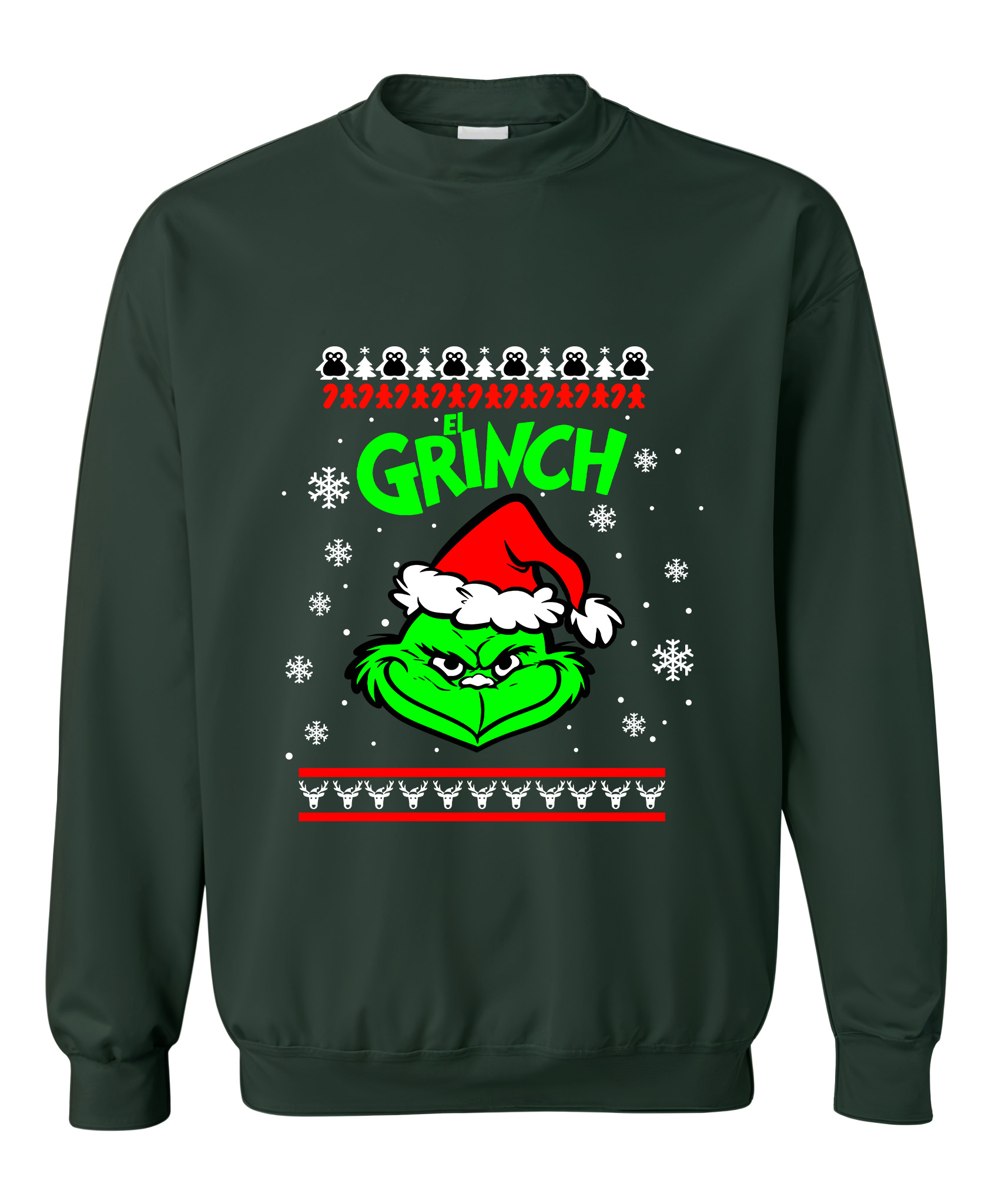 Χριστουγεννιάτικο Ugly Sweater Grinch Pop Culture Forest Green