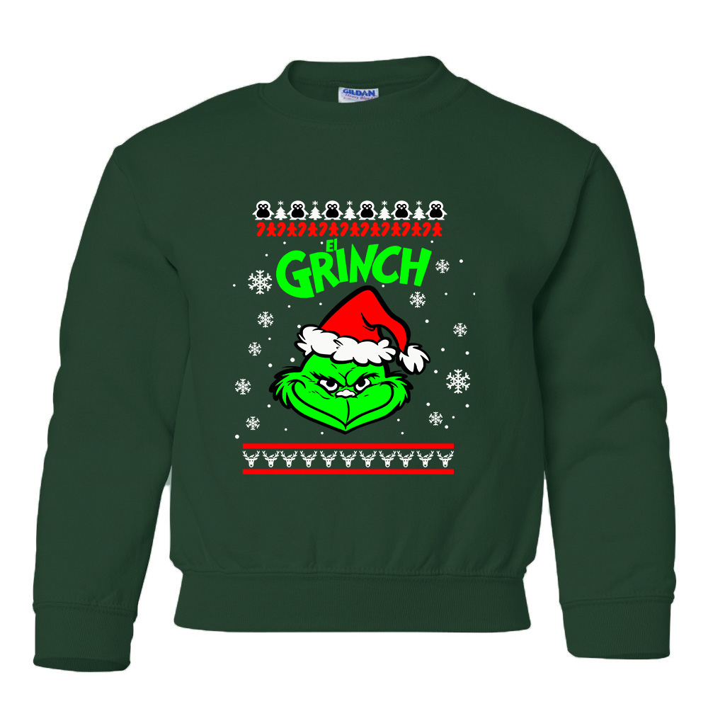 Παιδικό Χριστουγεννιάτικο Ugly Sweater Grinch Pop Culture Forest Green