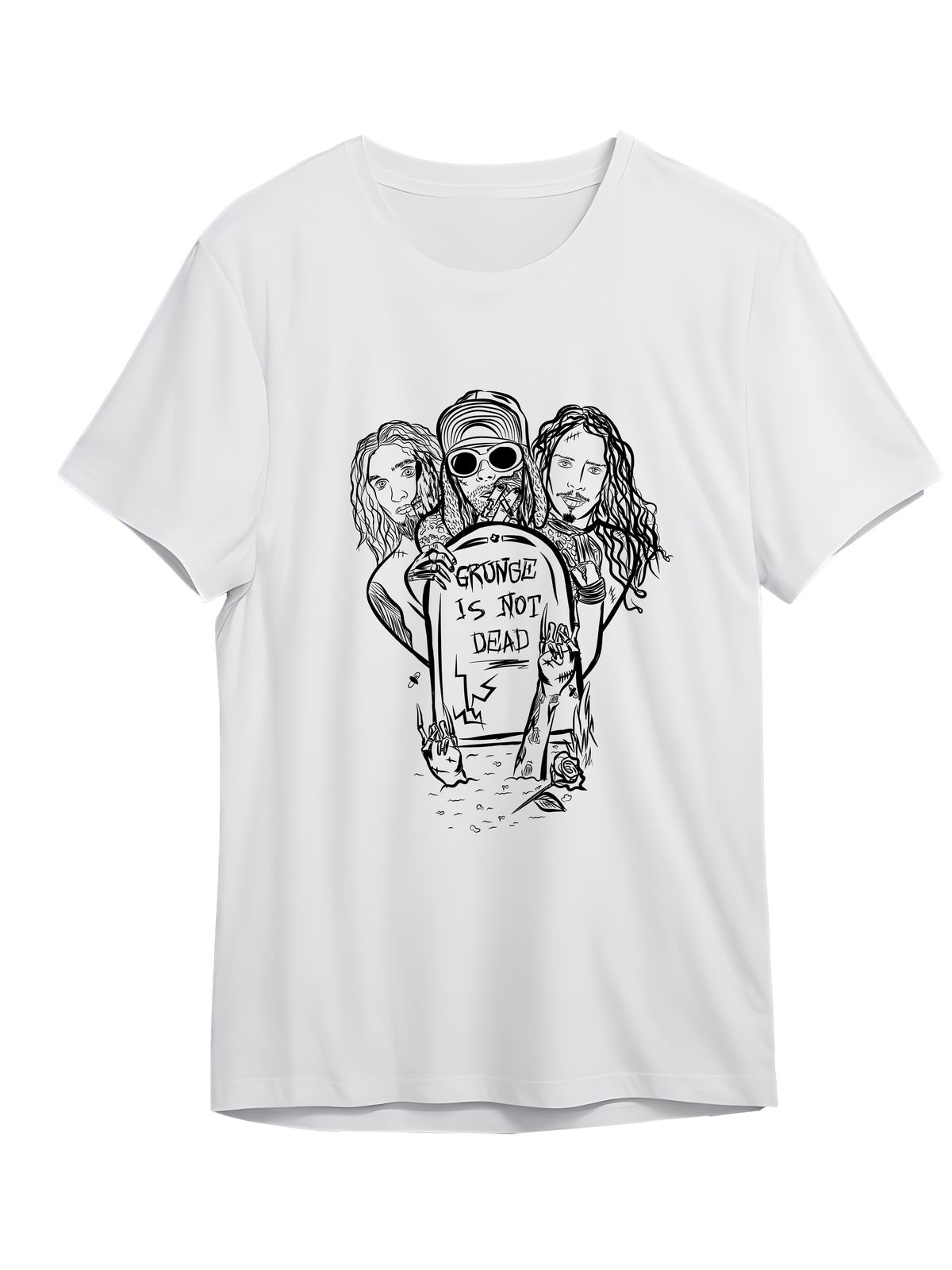 T-Shirt Grunge Is Not Dead Rock Avenue White