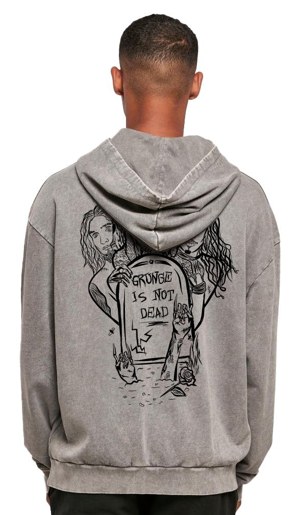 Oversized Premium Hoodie Grunge Is Not Dead Rock Avenue Asphalt ανδρικά Φούτερ Simple Wear