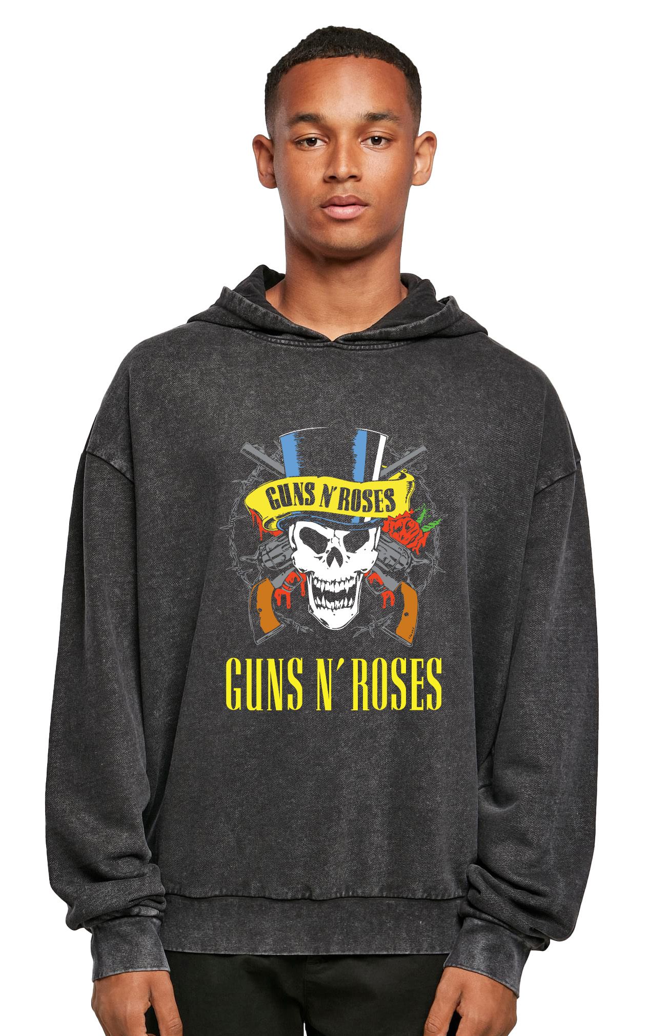 Oversized Premium Hoodie Guns N Roses Art1 Rock Avenue Black ανδρικά Φούτερ Simple Wear