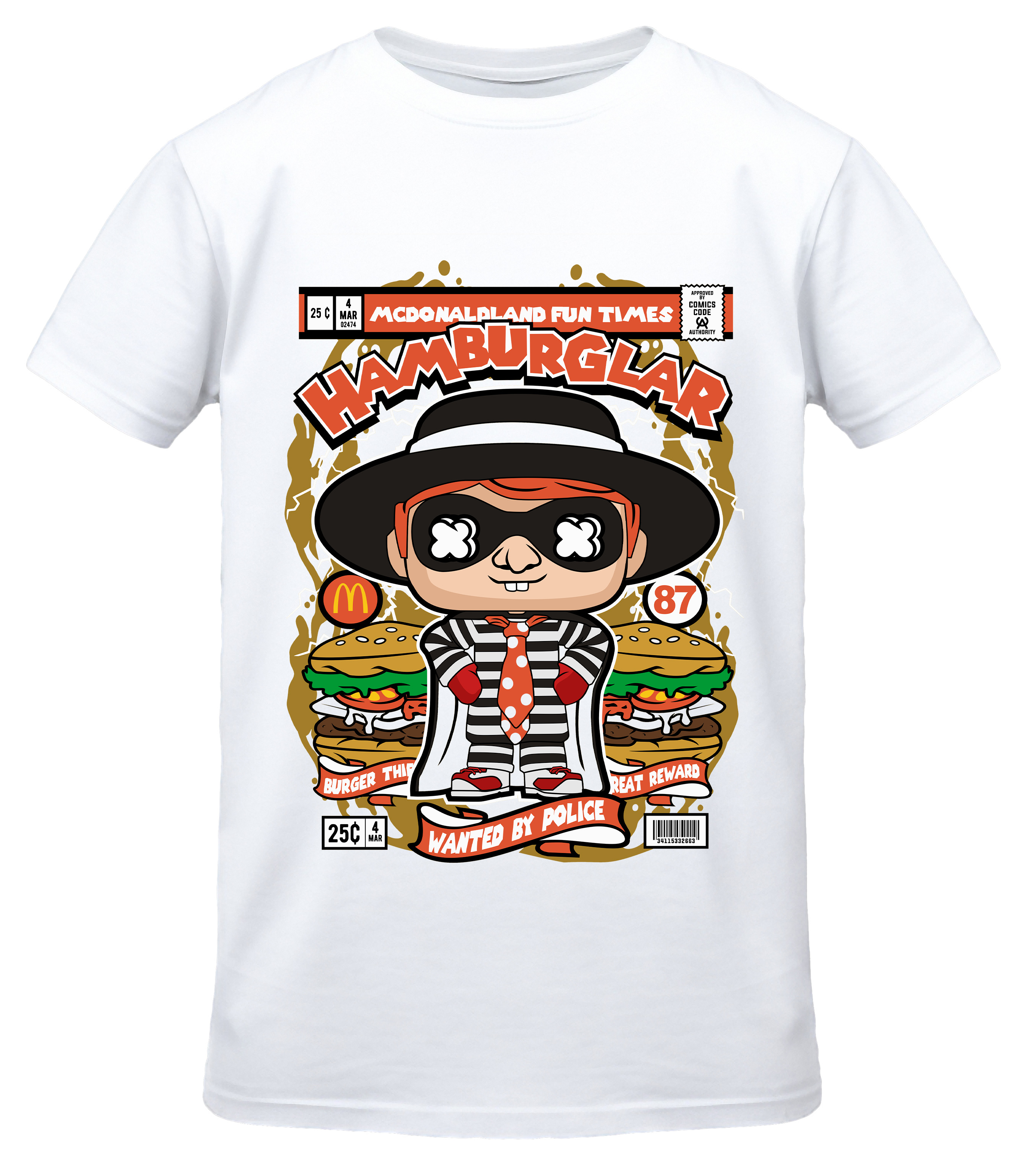 T-Shirt Hamburglar Pop Culture White