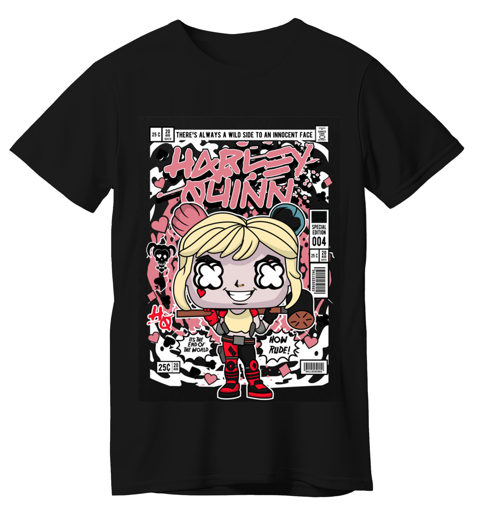 T-Shirt Harley Quinn Pop Culture Black