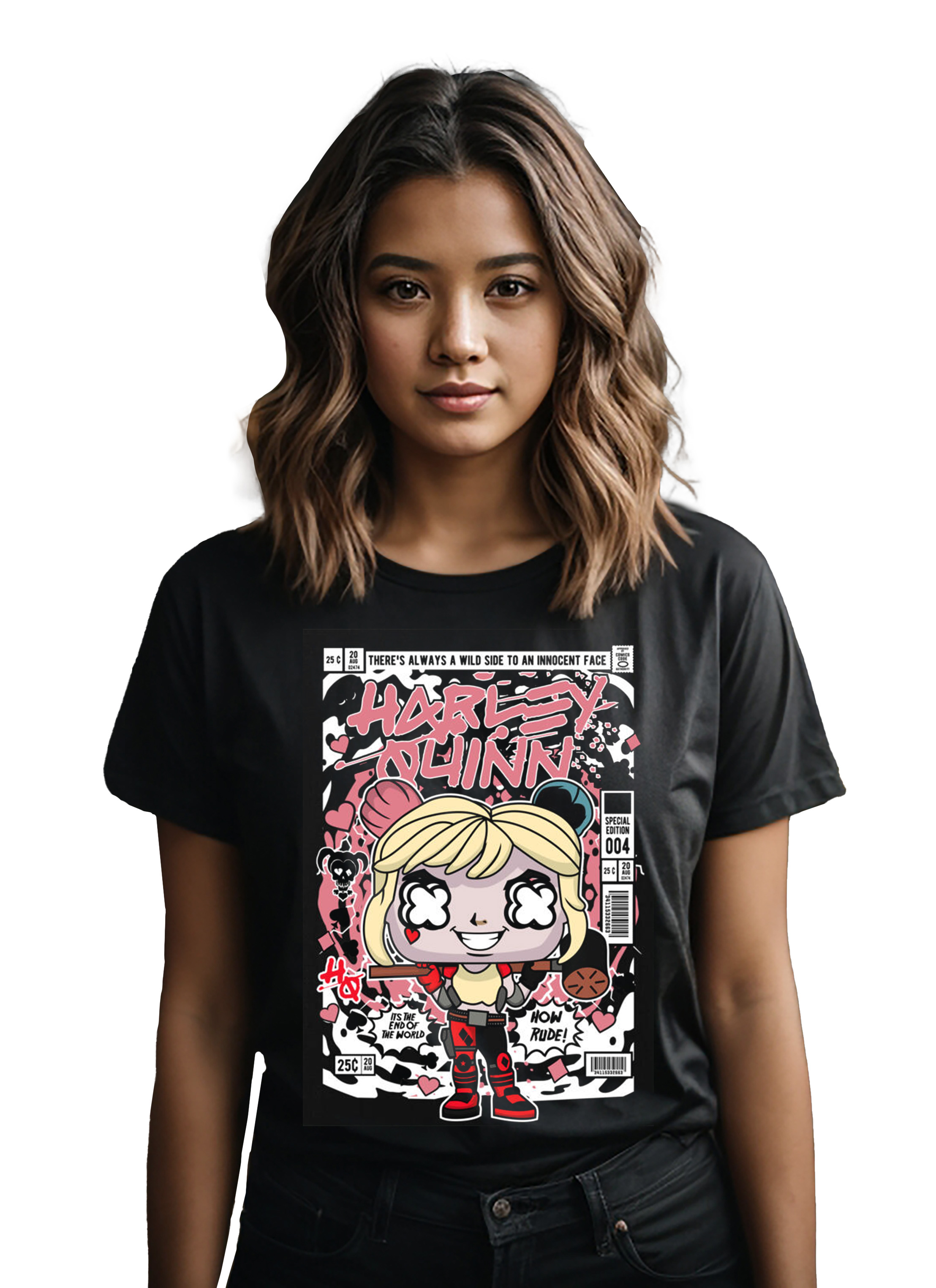 T-Shirt Harley Quinn Pop Culture Black ανδρικά Basic T-Shirts Simple Wear Μπλουζάκια κοντομάνικα
