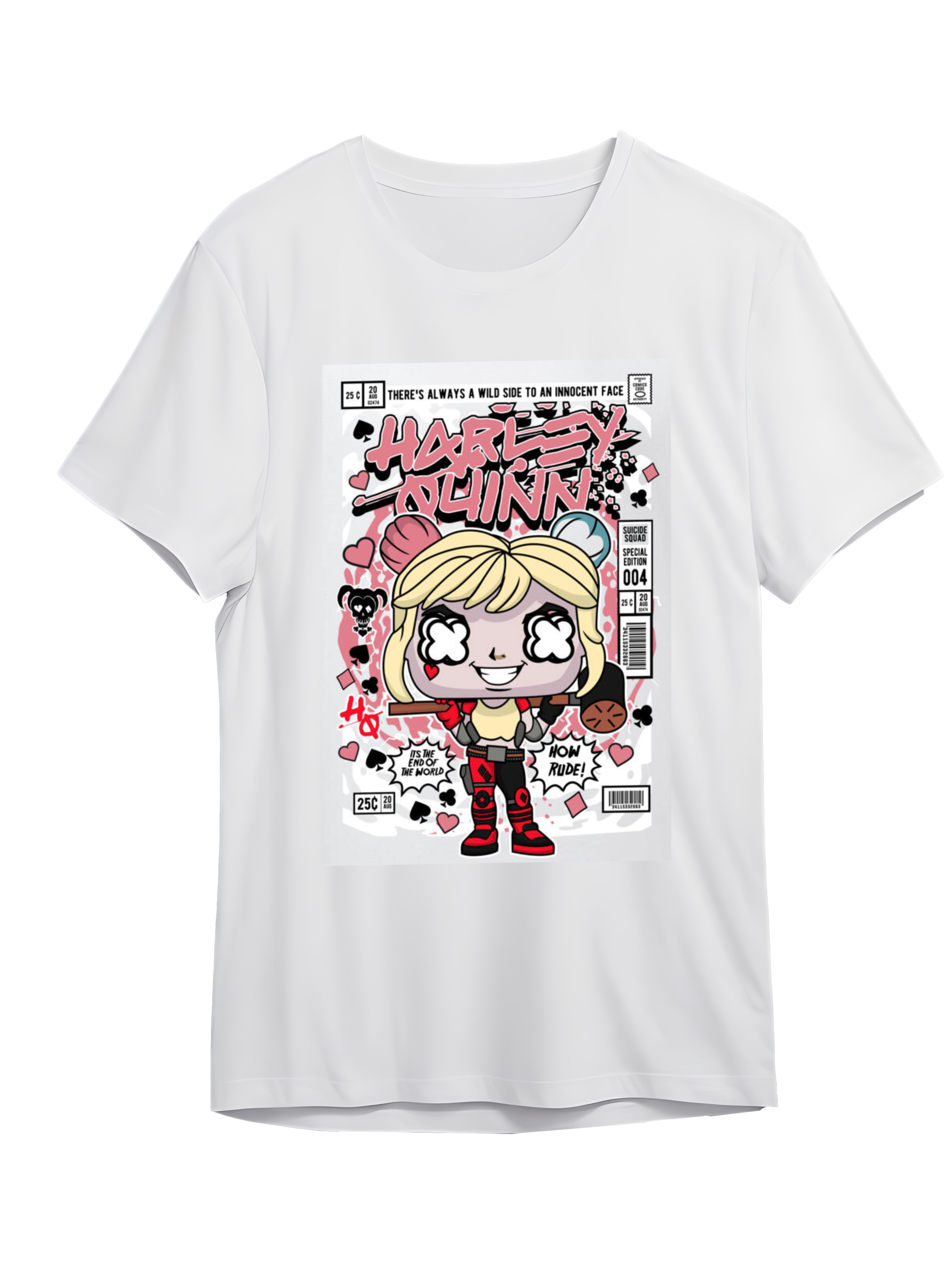 T-Shirt Harley Quinn Pop Culture White