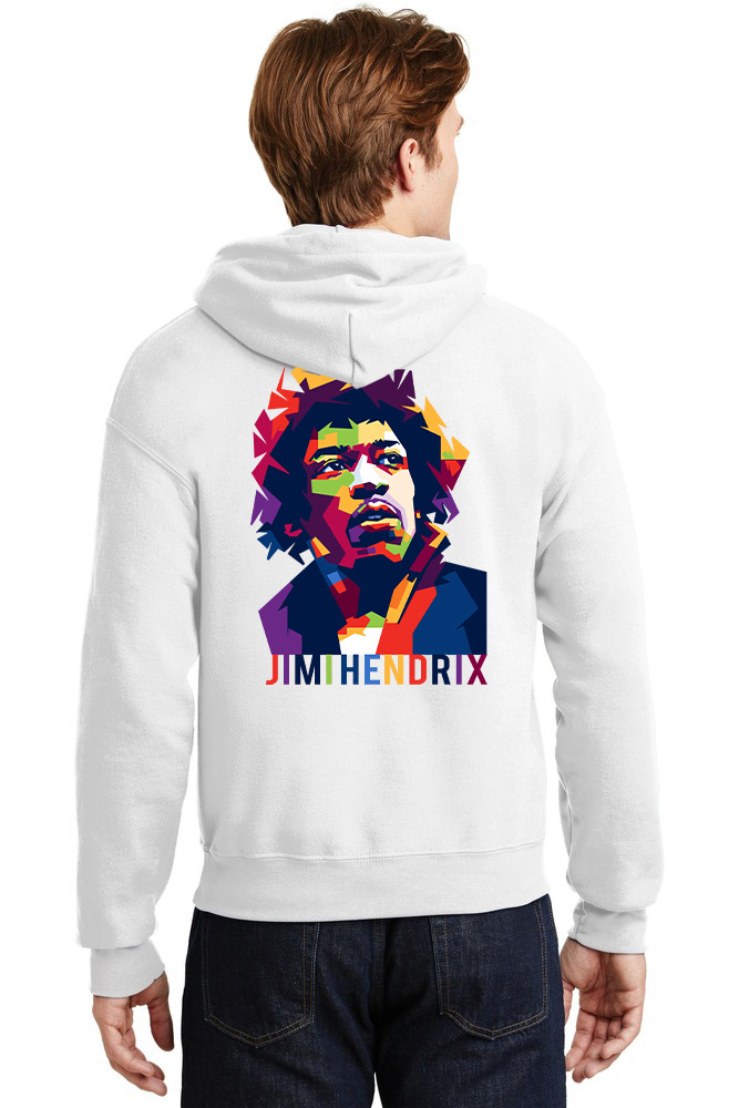 Hoodie J Hendrix Art1 Rock Avenue White ανδρικά Φούτερ Simple Wear