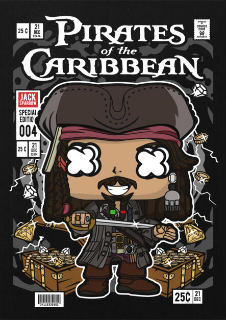 T-Shirt Jack Sparrow Pirates Of The Caribbean Pop Culture Black ανδρικά Basic T-Shirts Simple Wear Μπλουζάκια κοντομάνικα