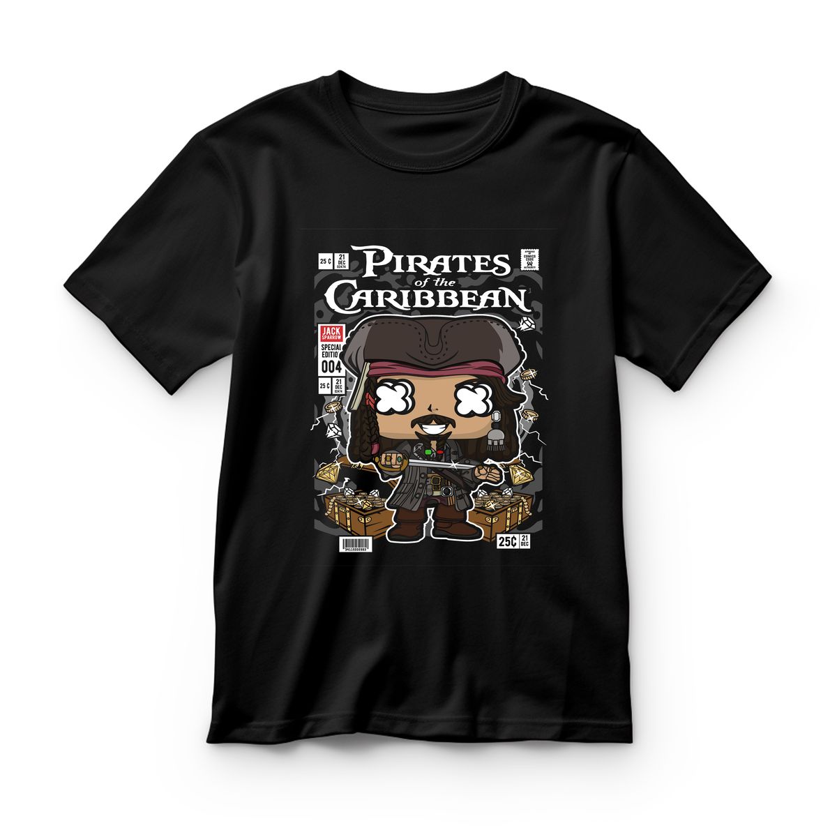 Παιδικό T-shirt Jack Sparrow Pirates Of The Caribbean Pop Culture Black
