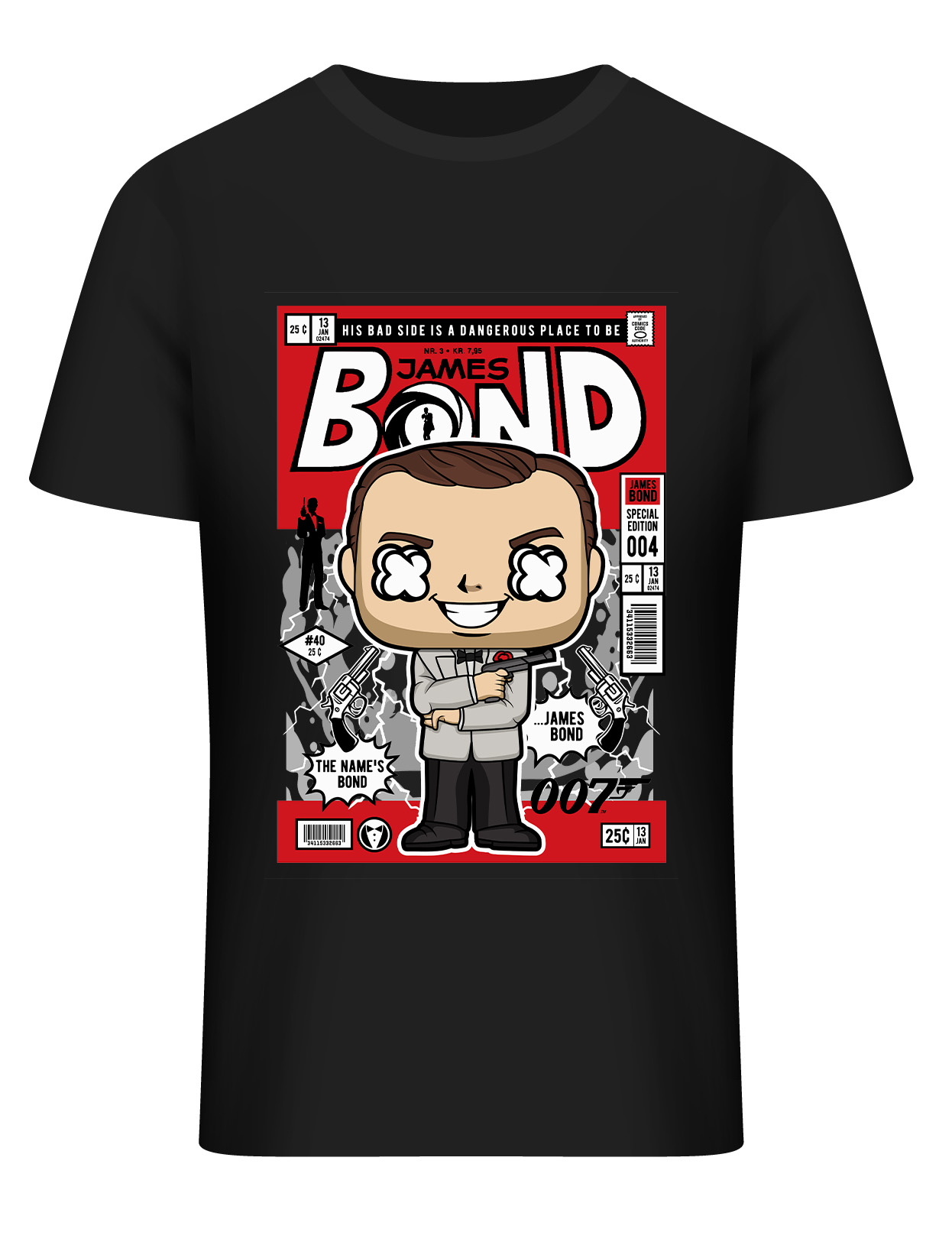 T-Shirt James Bond Pop Culture Black