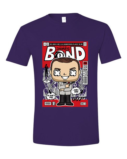 T-Shirt James Bond Pop Culture Purple