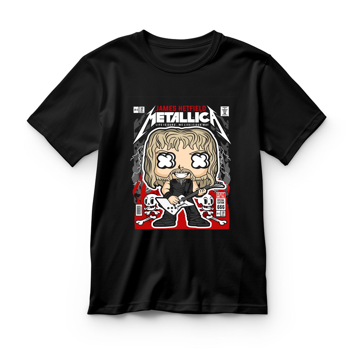 Παιδικό T-shirt James Hetfield Metallica Rock Avenue Black