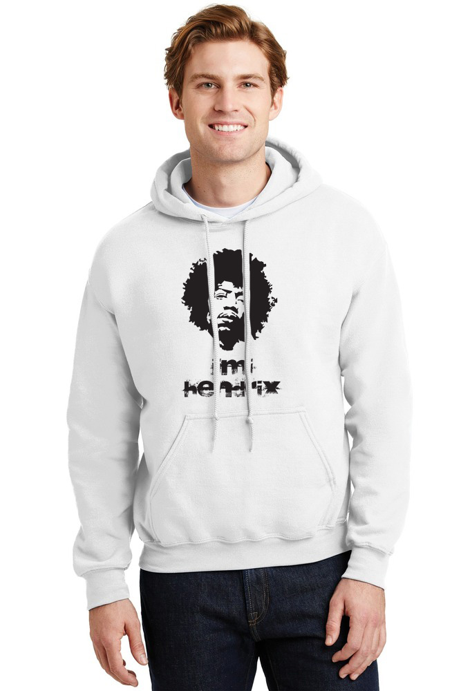 Hoodie Jimi Hendrix Art1 Rock Avenue White ανδρικά Φούτερ Simple Wear