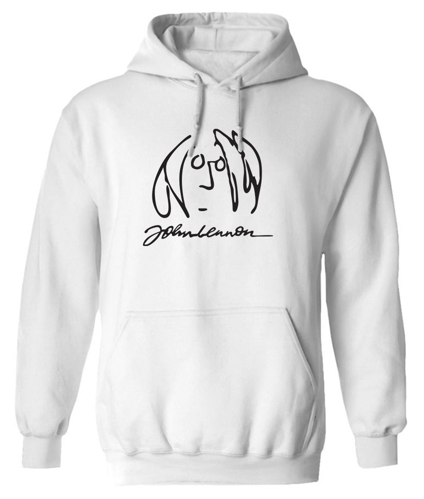 Hoodie John Lennon Face Art Rock Avenue White