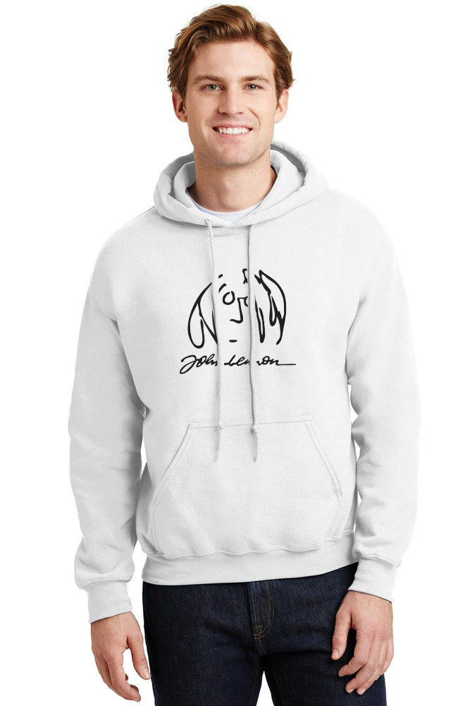 Hoodie John Lennon Face Art Rock Avenue White ανδρικά Φούτερ Simple Wear