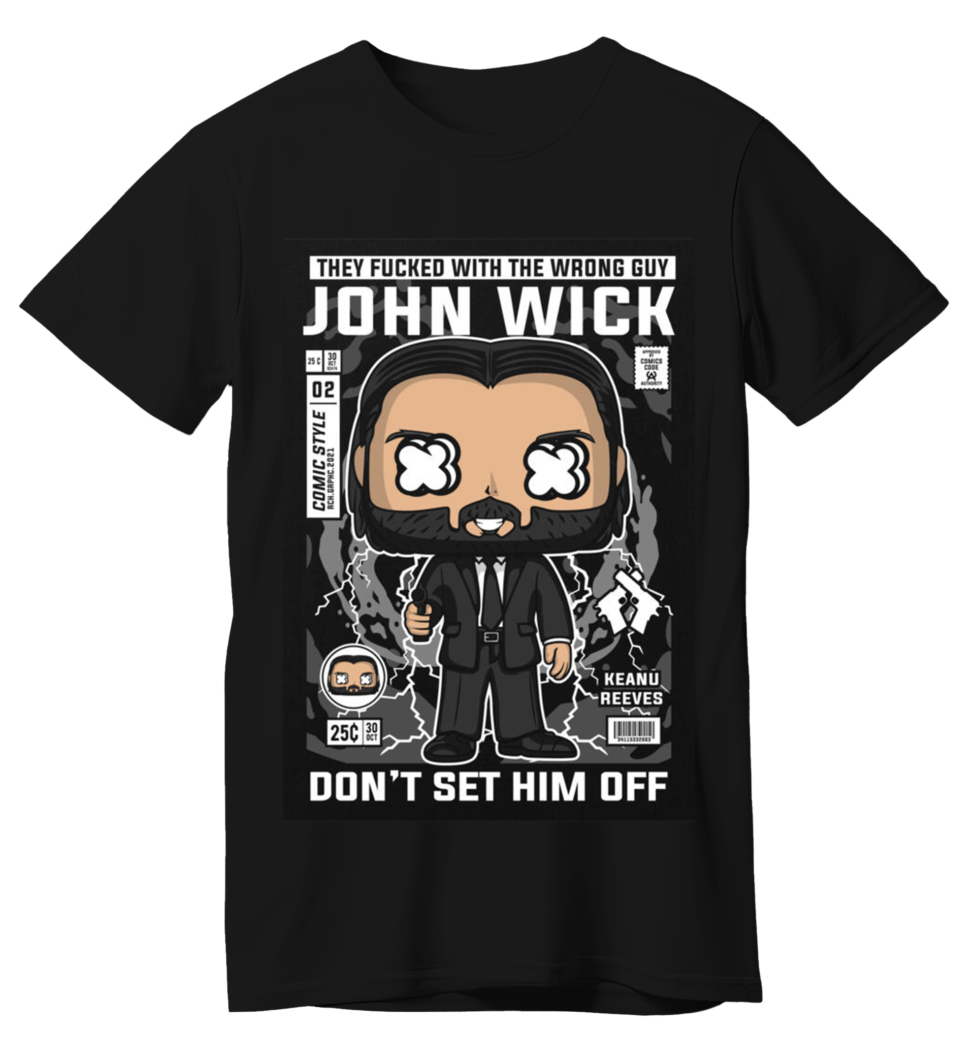 T-Shirt John Wick Pop Culture Black