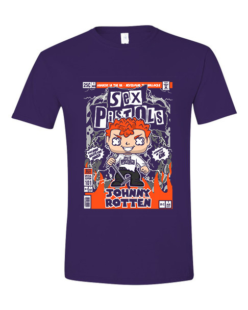 T-Shirt Johnny Rotten Sex Pistols Pop Culture Purple
