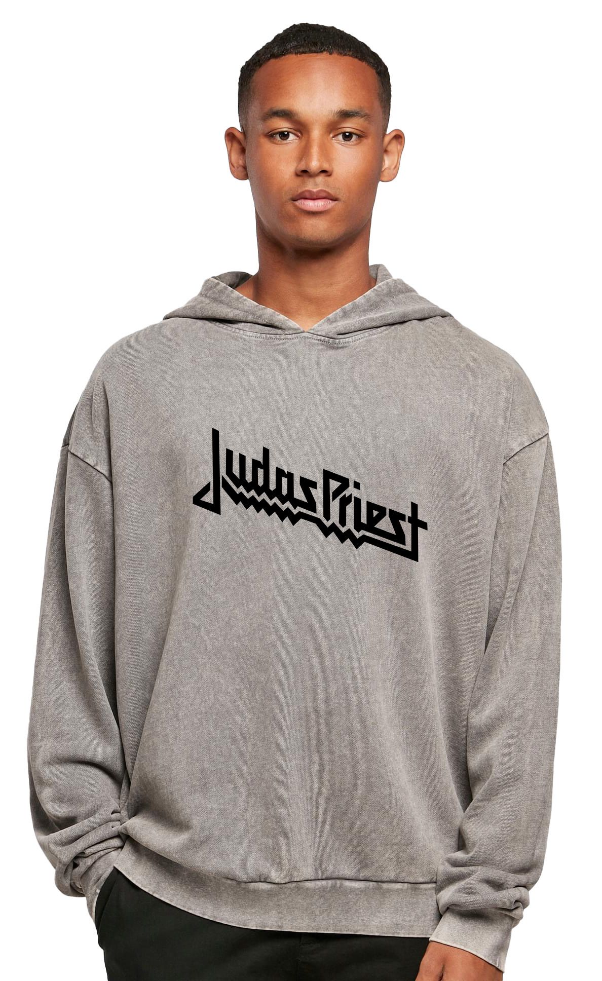 Oversized Premium Hoodie Judas Priest Band Logo Art Rock Avenue Asphalt ανδρικά Φούτερ Simple Wear