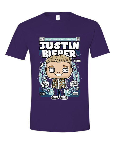 T-Shirt Justin Bieber Pop Culture Purple