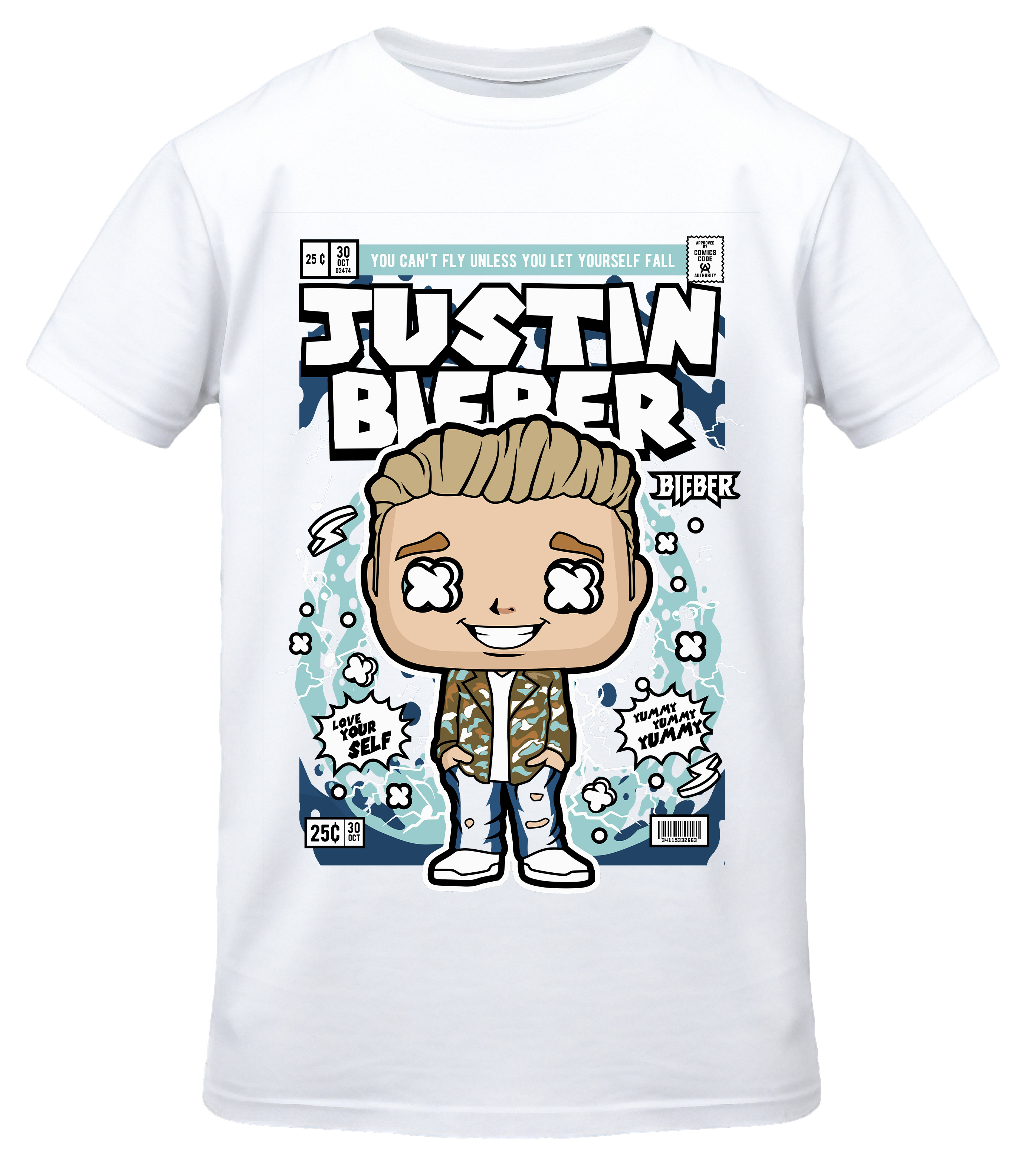 T-Shirt Justin Bieber Pop Culture White